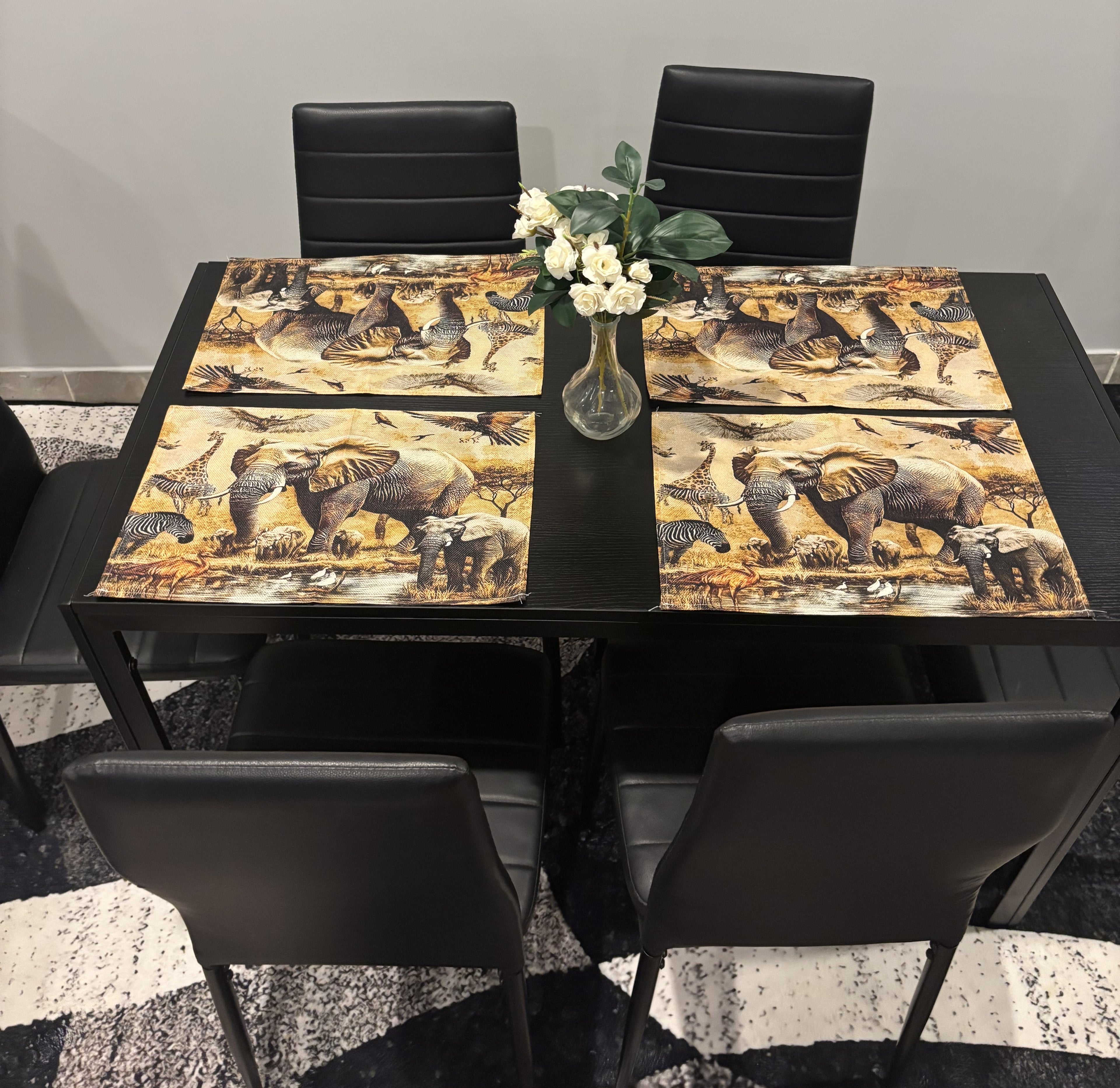 Safari Themed Animal Print Placemat Set [4 piece]